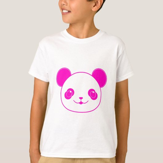 Roze Kawaii Panda Beer T-shirt (Voorkant)
