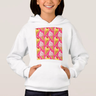 Roze Kawaii-patroon met aardbeienijs