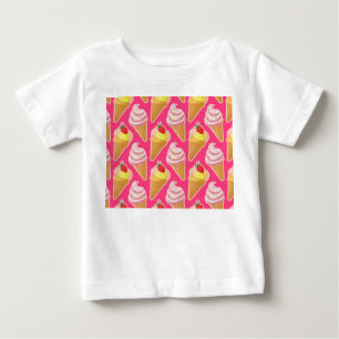 Roze Kawaii-patroon met aardbeienijs