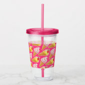 Roze Kawaii-patroon met aardbeienijs Acryl Drinkbeker (Voorkant)