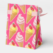 Roze Kawaii-patroon met aardbeienijs Bedankdoosjes (Achterkant)