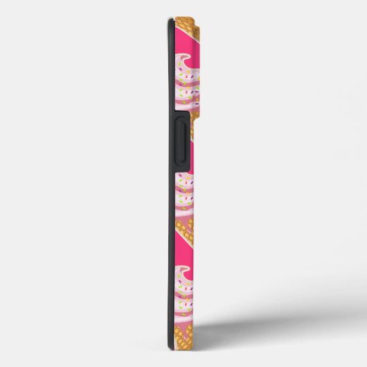 Roze Kawaii-patroon met aardbeienijs Case-Mate iPhone Case (Achterkant / Rechts)