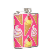 Roze Kawaii-patroon met aardbeienijs Heupfles (Rechts)