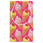 Roze Kawaii-patroon met aardbeienijs Klein Cadeauzakje (Achterkant)