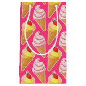 Roze Kawaii-patroon met aardbeienijs Klein Cadeauzakje (Voorkant)