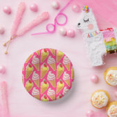 Roze Kawaii-patroon met aardbeienijs Papieren Kommen (Feest)
