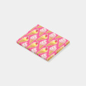 Roze Kawaii-patroon met aardbeienijs Post-it® Notes (Schuin)