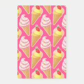 Roze Kawaii-patroon met aardbeienijs Post-it® Notes (Voorkant)