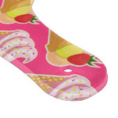 Roze Kawaii-patroon met aardbeienijs Snijplank (Hoek)