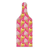 Roze Kawaii-patroon met aardbeienijs Snijplank (Voorkant)