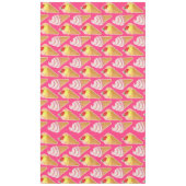 Roze Kawaii-patroon met aardbeienijs Tafelkleed (Voorkant)