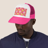 Roze Kawaii-patroon met aardbeienijs Trucker Pet (In situ)