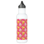 Roze Kawaii-patroon met aardbeienijs Waterfles (Links)