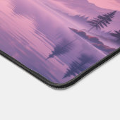 Roze Kawaii Serene Midnight Volle Maan Sky, River, Bureaumat (Hoek)