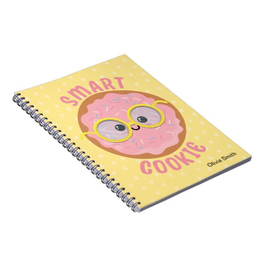 Roze Kawaii Smart Cookie Notitieboek (Rechterzijde)