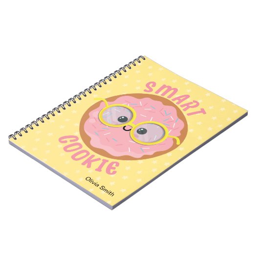 Roze Kawaii Smart Cookie Notitieboek (Linkerzijde)