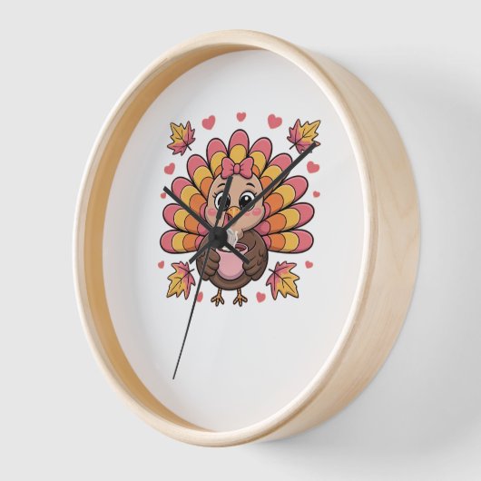 roze kawaii Thanksgiving kalkoen Classic T-Shirt (Hoek)