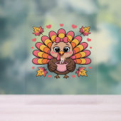 roze kawaii Thanksgiving kalkoen Classic T-Shirt Acryl Bord (Neutraal)