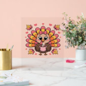 roze kawaii Thanksgiving kalkoen Classic T-Shirt Acryl Bord (Huwelijk)