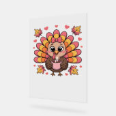 roze kawaii Thanksgiving kalkoen Classic T-Shirt Acryl Bord (Hoek)