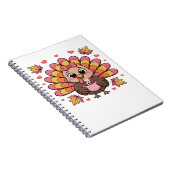 roze kawaii Thanksgiving kalkoen Classic T-Shirt Notitieboek (Rechterzijde)