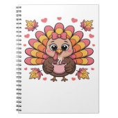 roze kawaii Thanksgiving kalkoen Classic T-Shirt Notitieboek (Voorkant)