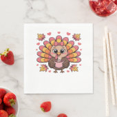 roze kawaii Thanksgiving kalkoen Classic T-Shirt Servet (Insitu)