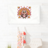 roze kawaii Thanksgiving kalkoen Classic T-Shirt Spandoek (Insitu)