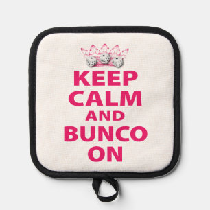 Roze Keep Calm Bunco Pannenlap