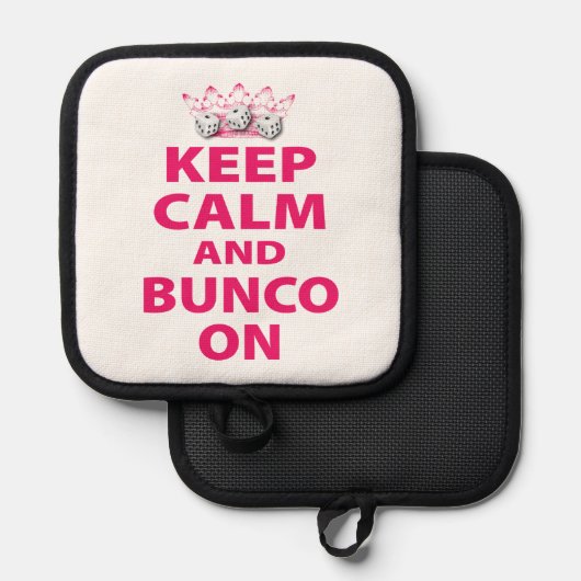 Roze Keep Calm Bunco Pannenlap (Voorkant / Achterkant)