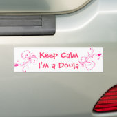 Roze Keep Calm Ik ben een Bumpersticker van Doula (Op auto)