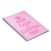 Roze Keep Calm notitieboek | Gepersonaliseerde tek (Rechterzijde)