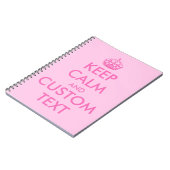 Roze Keep Calm notitieboek | Gepersonaliseerde tek (Linkerzijde)