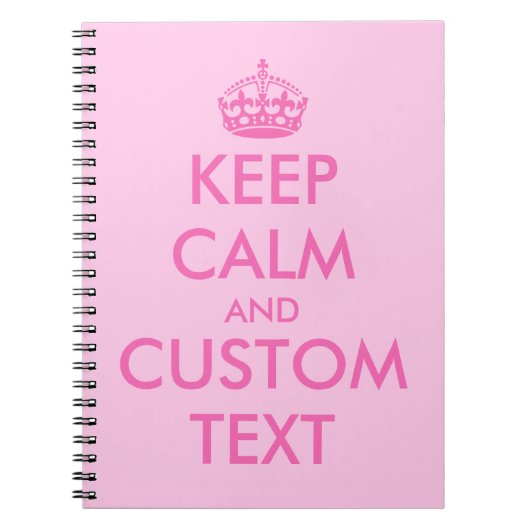 Roze Keep Calm notitieboek | Gepersonaliseerde tek (Voorkant)
