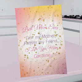 Roze Keepsake Beste moeder ooit Sjabloon Moederdag Theedoek