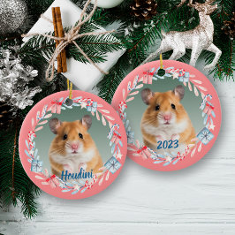 Roze Keepsake foto vakantie krans Keramisch Ornament