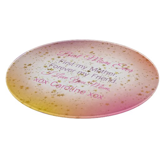 Roze Keepsake Quote Elegante Moderne Moederdag Snijplank (Hoek)