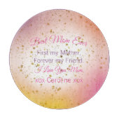 Roze Keepsake Quote Elegante Moderne Moederdag Snijplank (Voorkant)