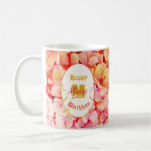 Roze Keepsake Typografie Elegant Gelukkige Verjaar Koffiemok (Links)