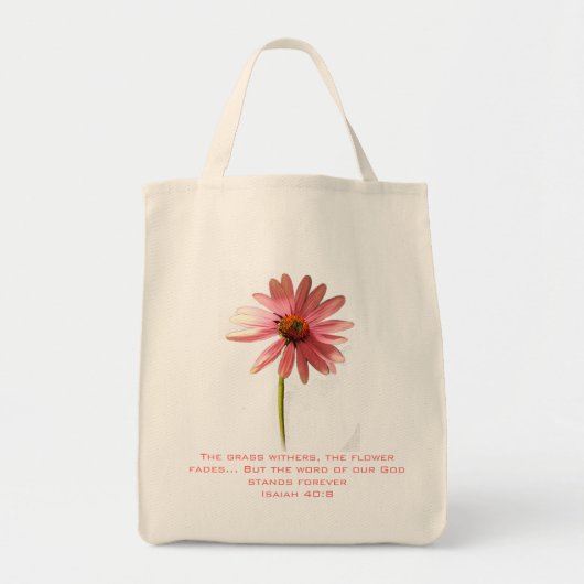 Roze kegel Bloem Het gras verwelkt maar Tote Bag (Voorkant)