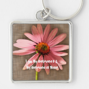 Roze Kegel Bloem -Ik ben van mijn Geliefde en mijn Sleutelhanger