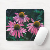 Roze kegel bloemen - muismat (Met muis)