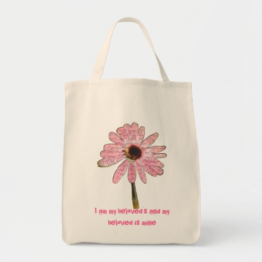 Roze Kegel Bloemtas Tote Bag (Voorkant)