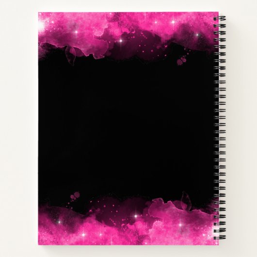 Roze Kelestische Handtekening Monogram Notitieboek (Achterkant)