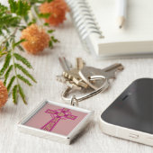 Roze Keltische Kruis Sleutelhanger (Zijkant)