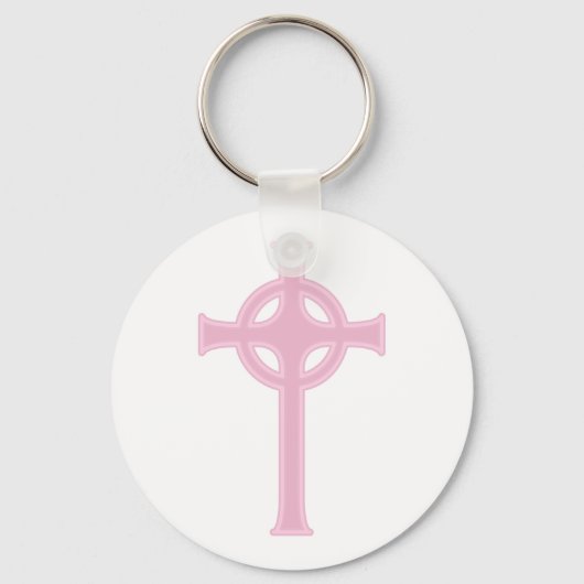 Roze Keltische Kruis Sleutelhanger (Voorkant)