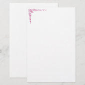 Roze Keltische wervelingen Briefpapier (Voorkant / Achterkant)