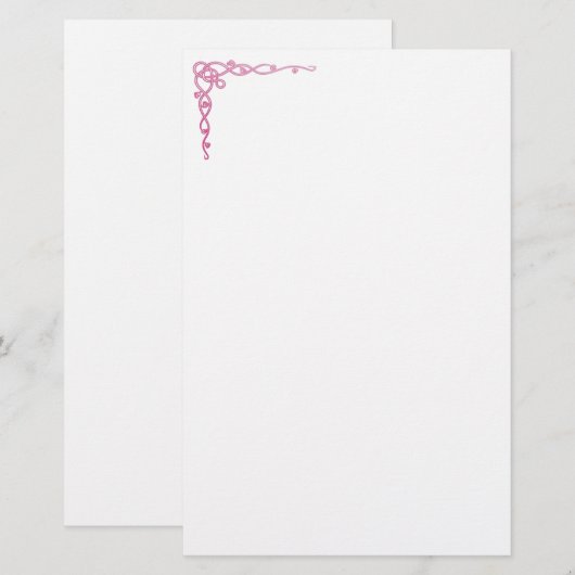 Roze Keltische wervelingen Briefpapier (Voorkant / Achterkant)