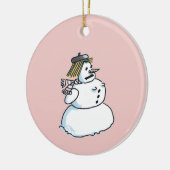 Roze keramische keramische kerstversiering met sne keramisch ornament (Links)