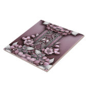 Roze keramische keramische tegels tegeltje (Zijkant)